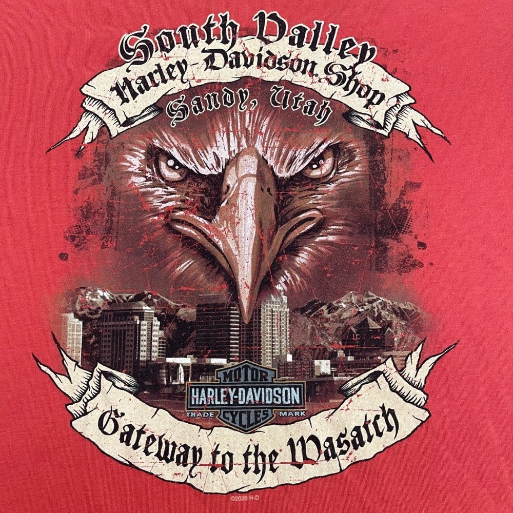 Harley Davidson T Shirt Womens Medium American Eagle V Neck South Valley Utah